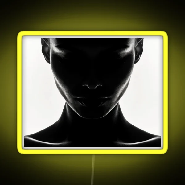 Shades Of Intrigue Dark Feminine Mystique Art RGB Neon Sign