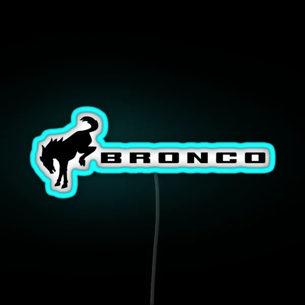 Shadow Black Ford Bronco Logo RGB Neon Sign