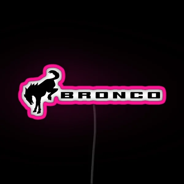 Shadow Black Ford Bronco Logo RGB Neon Sign