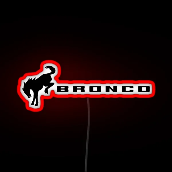 Shadow Black Ford Bronco Logo RGB Neon Sign