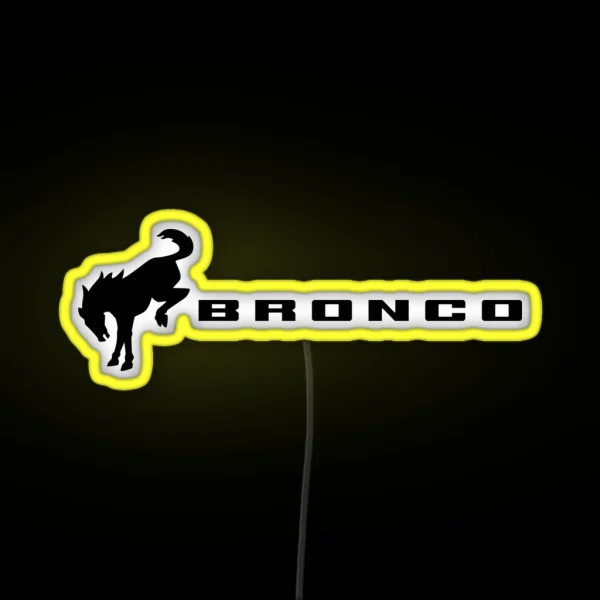 Shadow Black Ford Bronco Logo RGB Neon Sign