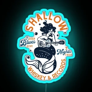 Shallow Whiskey And Records A Deep Blues Dive RGB Neon Sign