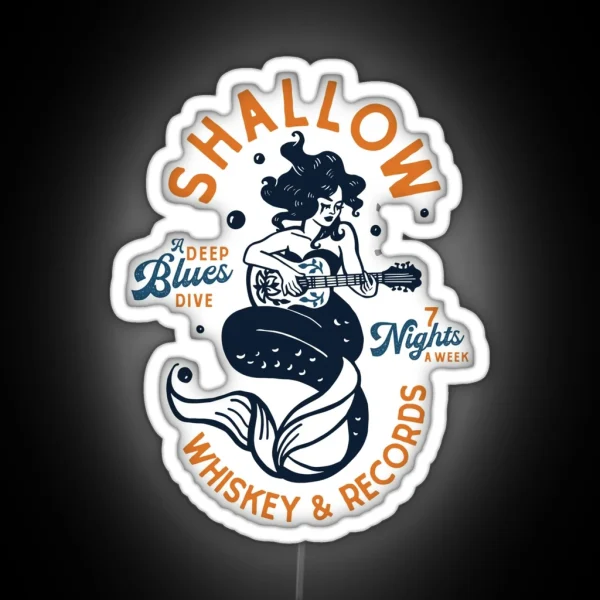 Shallow Whiskey And Records A Deep Blues Dive RGB Neon Sign