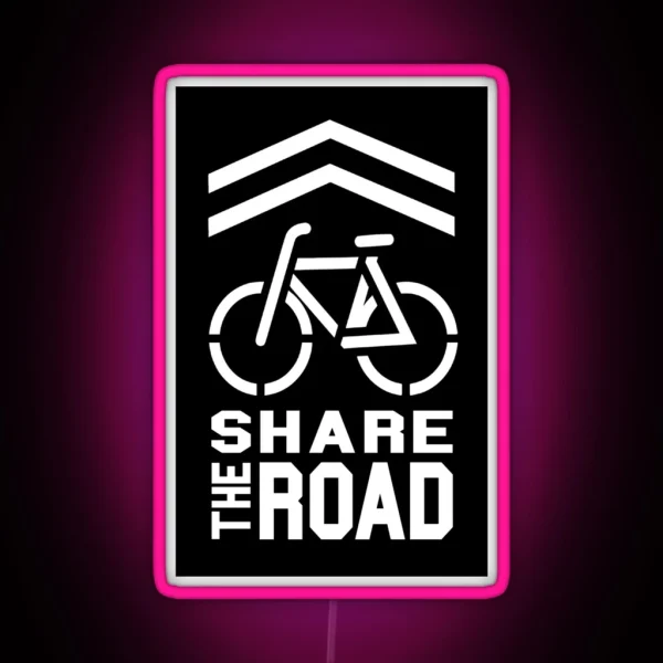 Share The Road Led Black Version RGB Neon Sign