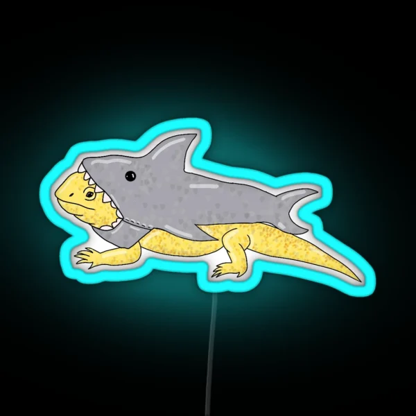 Shark Costume Bearded Dragon RGB Neon Sign