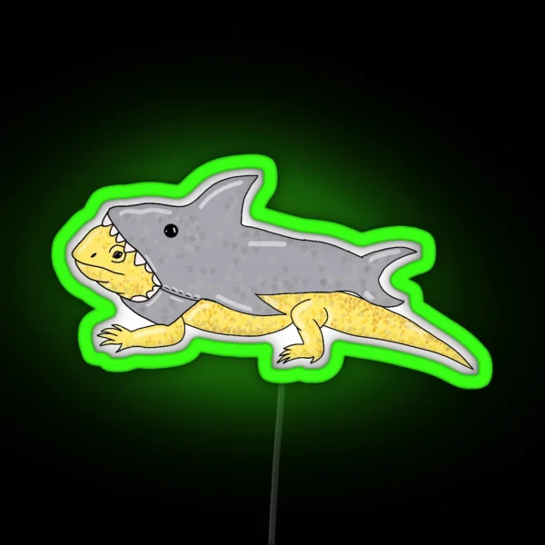 Shark Costume Bearded Dragon RGB Neon Sign