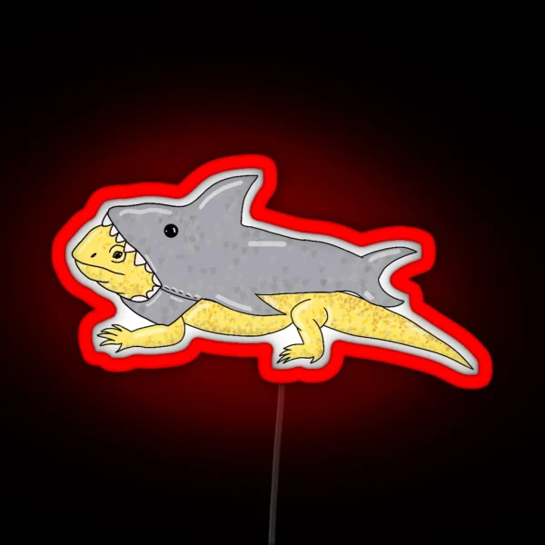 Shark Costume Bearded Dragon RGB Neon Sign
