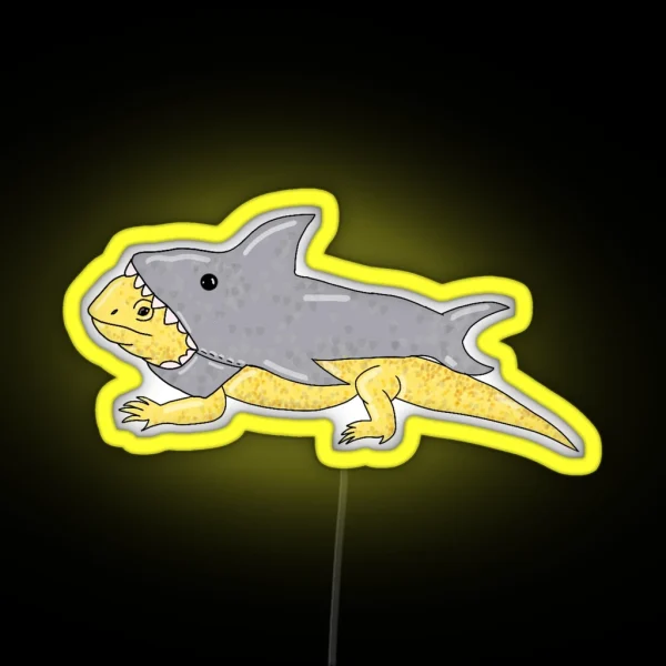 Shark Costume Bearded Dragon RGB Neon Sign