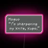 Vibrant RGB neon sign for sharpening and knife enthusiasts ambiance