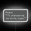 Customizable RGB LED neon sign with sharp knife design