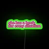 Vibrant pink RGB neon book lover's personalized literary themed wall decor.