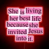 Inviting Faith and Joy with Vibrant Pink Neon Sign Art