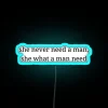 Neon Artwork Quote by The Weeknd: Femininity Over Masculinity Defined Sign