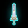 Vibrant Rainbow Sword Sign with Dynamic RGB LED Lighting