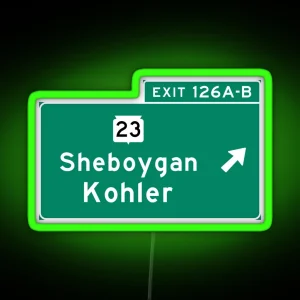 Sheboygan Kohler I 43 Exit Sign RGB Neon Sign