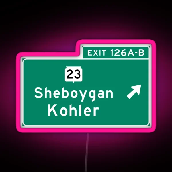 Sheboygan Kohler I 43 Exit Sign RGB Neon Sign