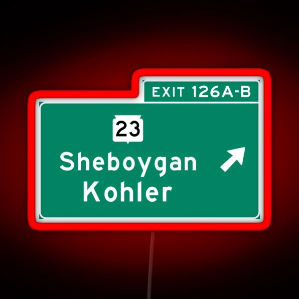 Sheboygan Kohler I 43 Exit Sign RGB Neon Sign