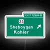 Vibrant Sheboygan Kohler I-43 Exit Sign RGB Neon Home Decor Accents