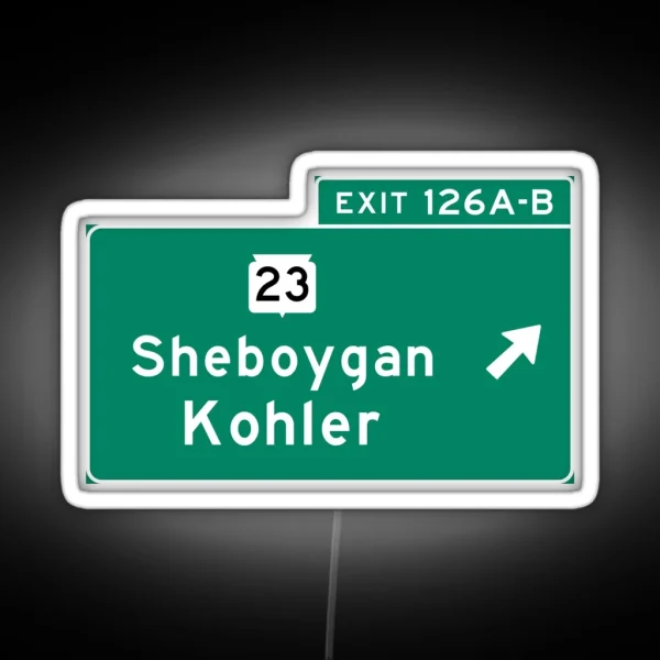 Sheboygan Kohler I 43 Exit Sign RGB Neon Sign