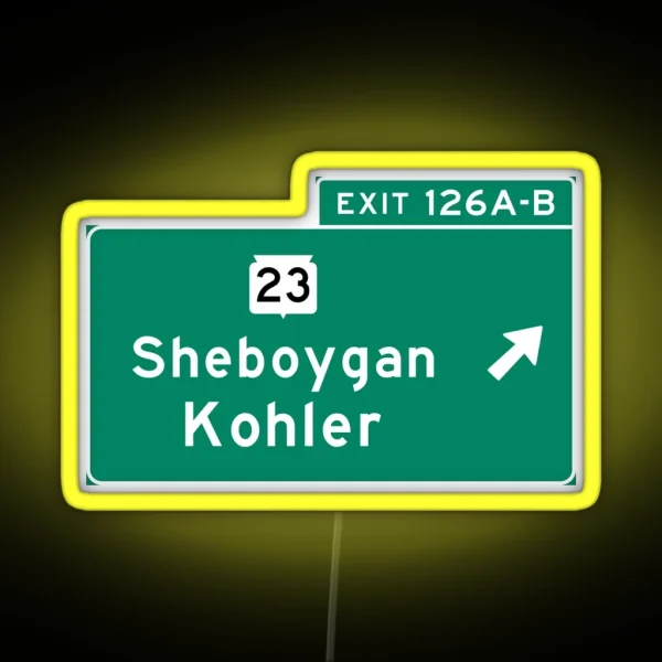 Sheboygan Kohler I 43 Exit Sign RGB Neon Sign