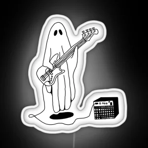 Sheet Ghost Playing Bass RGB Neon Sign