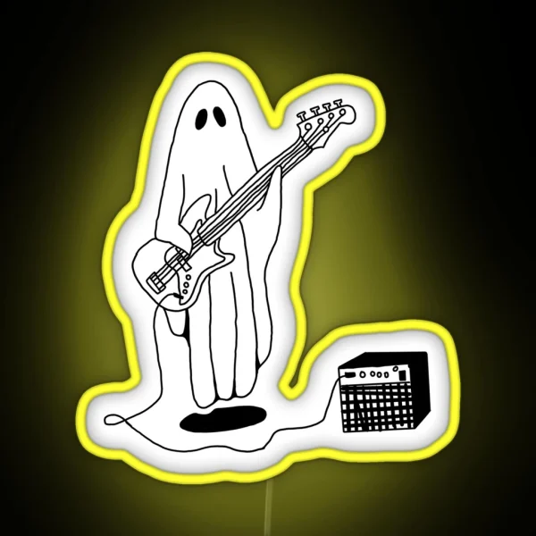 Sheet Ghost Playing Bass RGB Neon Sign