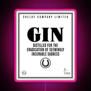 Shelby GIN Label RGB Neon Sign