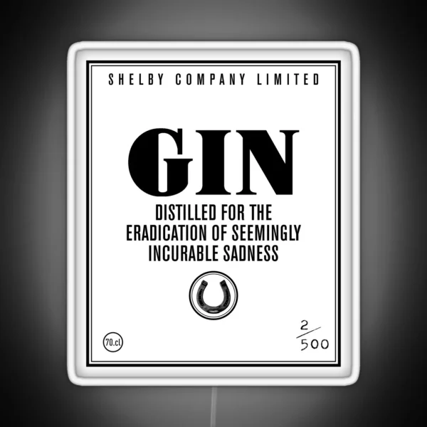 Shelby GIN Label RGB Neon Sign