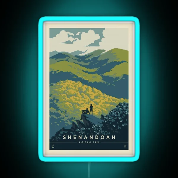 Shenandoah National Park Blue Ridge Beauty Poster RGB Neon Sign