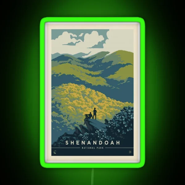 Shenandoah National Park Blue Ridge Beauty Poster RGB Neon Sign