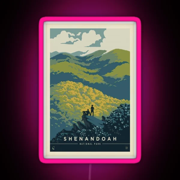 Shenandoah National Park Blue Ridge Beauty Poster RGB Neon Sign