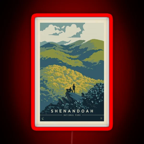 Shenandoah National Park Blue Ridge Beauty Poster RGB Neon Sign