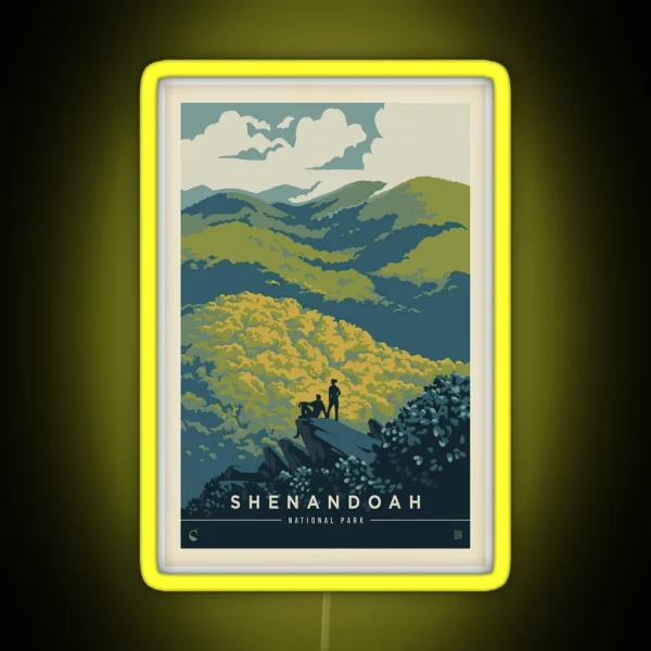 Shenandoah National Park Blue Ridge Beauty Poster RGB Neon Sign