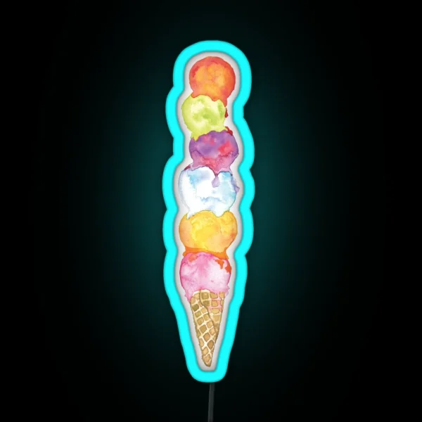 Sherbert Ice Cream Cone RGB Neon Sign