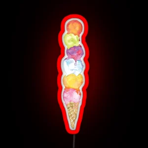 Sherbert Ice Cream Cone RGB Neon Sign