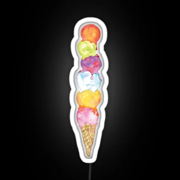 Sherbert Ice Cream Cone RGB Neon Sign