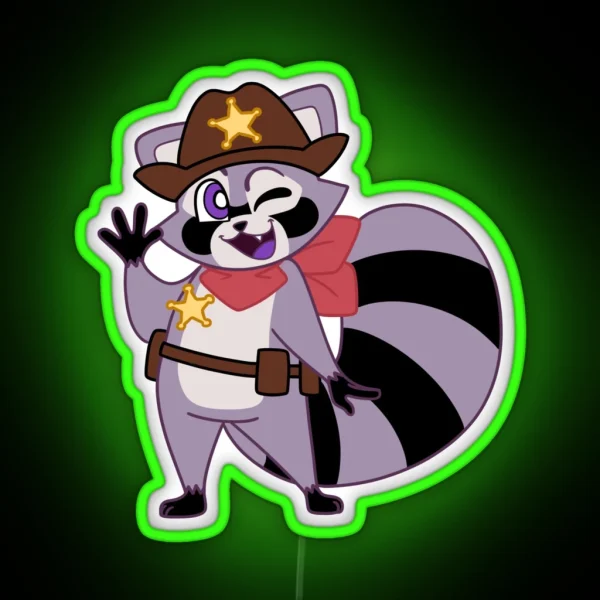 Sheriff Rambley Raccoon RGB Neon Sign