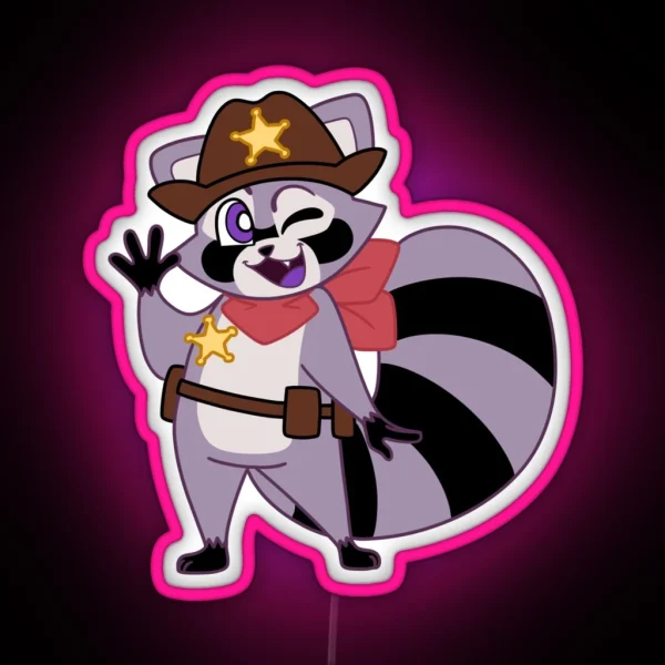 Sheriff Rambley Raccoon RGB Neon Sign