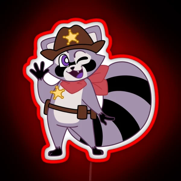 Sheriff Rambley Raccoon RGB Neon Sign