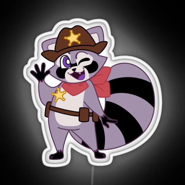 Sheriff Rambley Raccoon RGB Neon Sign