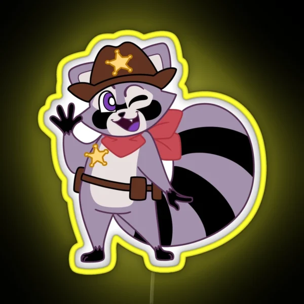 Sheriff Rambley Raccoon RGB Neon Sign