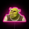 Vibrant LED lit Shrek character neon light for rooms.