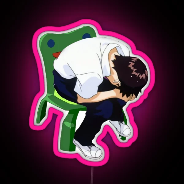 Shinji On A Froggy Chair RGB Neon Sign