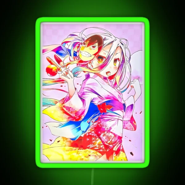 Shiro Kimono Style No Game No Life RGB Neon Sign