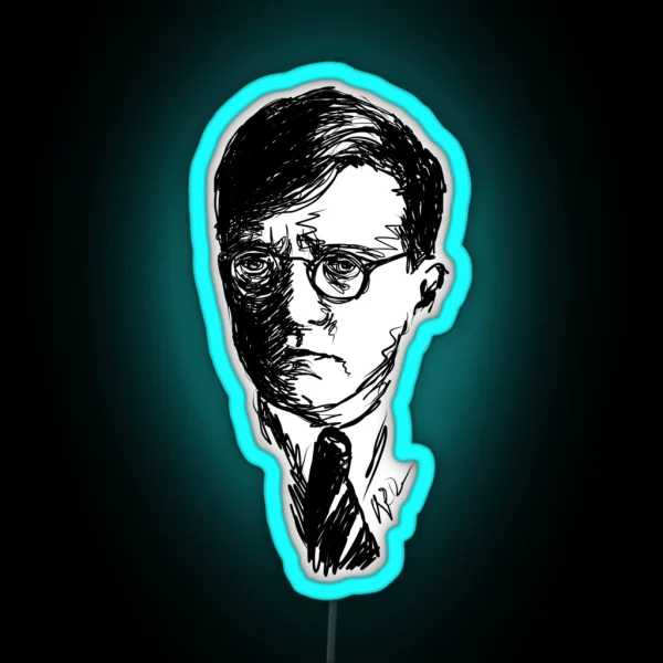 Shostakovich Drawing In Black RGB Neon Sign