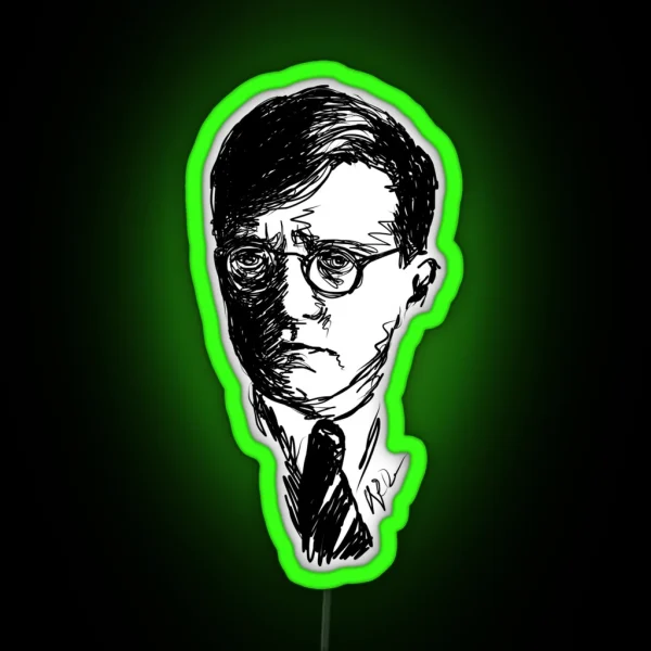 Shostakovich Drawing In Black RGB Neon Sign