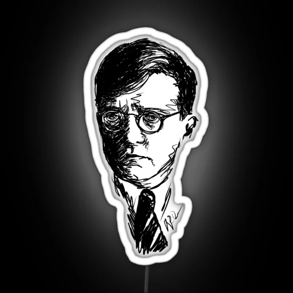 Shostakovich Drawing In Black RGB Neon Sign