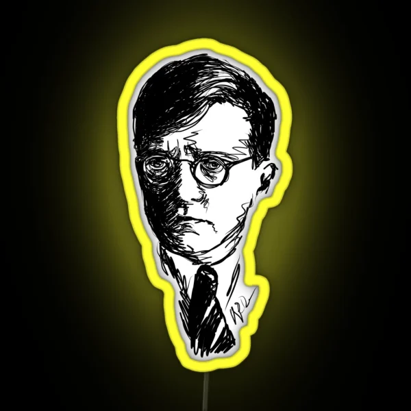 Shostakovich Drawing In Black RGB Neon Sign