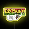 Colorful animated animal display with vibrant RGB neon LED lighting