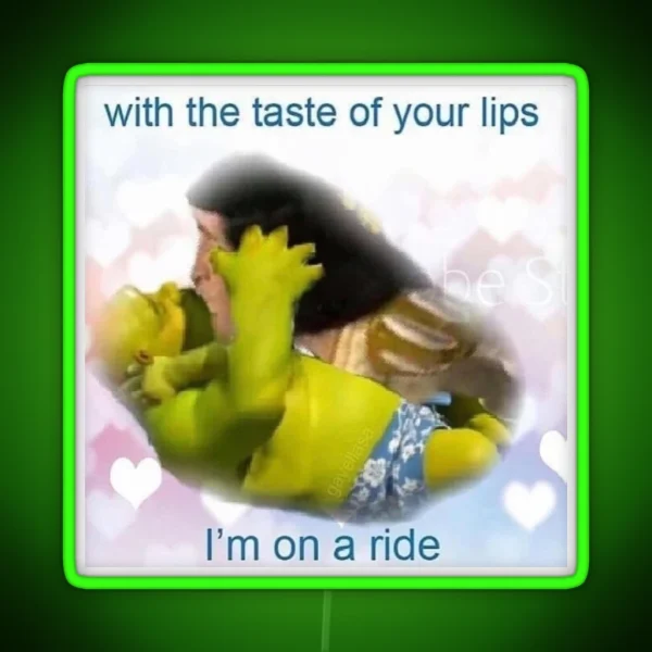 Shrek And Lord Farquad Kiss Kiss RGB Neon Sign